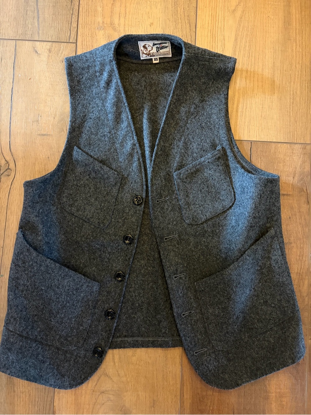 Imogene + Willie Vintage Style Gray Wool Vest - XS